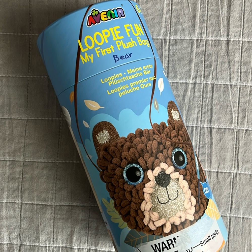 NWOT Avenir LOOPIE FUN My First Plush Bag Bear Kids Craft kit, unopened, age 6+